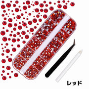 ネイルパーツ デコパーツ 12枠 ラインストーン クリア ネイルアート 6サイズワンセット ピンセット マジカルペン 装飾 キラキラ セルフネイル ジェルネイル デコ ハンドメイド おしゃれ かわいい