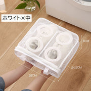 靴用洗濯ネット 靴洗いネット シューズ用 ランドリーネット 洗濯用ネット くつ そのまま干せる 四角形 仕切り付き 無地 洗濯用品