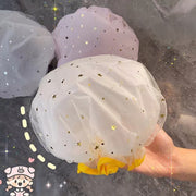 シャワーキャップ 単品 1個 2層構造 二重防水 お風呂キャップ バスキャップ ヘアキャップ お風呂グッズ お風呂 バスルーム レディース 女性 婦人 子供 キッズ 星 スター 入浴 防水 お洒落 可愛い キュート 普段使い トラベル 旅行 温泉 髪濡れ防止キャップ バスグッズ