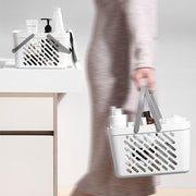 お風呂バスケット 収納ボックス 収納ケース かご バスグッズ 持ち手付き 手提げ 水切り穴付き 持ち運び サウナ 温泉 銭湯
