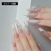 ネイルパーツ 2個セット 蝶モチーフ ネイルデコレーション バタフライ ネイルジュエリー セルフネイル ネイルアート ラインストーン ネイル用品 ホワイト ピンク