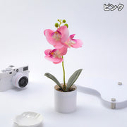 造花 フェイクフラワー 鉢植え付き 花 フラワー 鉢花 花飾り 胡蝶蘭 アーティフィシャルフラワー アートフラワー インテリア雑貨 フラワーアレンジメント 人工 枯れない 葉 リーフ プレゼント 贈り物 リビング 玄関 おしゃれ かわいい