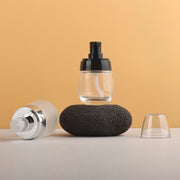 詰め替え容器 詰め替えボトル プッシュボトル ガラス製 ディスペンサー 小分け コスメ用品 メイク用品 蓋付き 持ち運び トラベル 旅行 おしゃれ かわいい