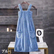 バスローブ タオルワンピース 巻きタオル 湯上りタオル 着るタオル レディース 女性 ルームウェア スイムタオル 吸水性 ふわふわ もこもこ ポケット付き ナイトウェア リラックスウェア 湯冷め防止 無地 キュート かわいい ガーリー おしゃれ 部屋着 スイミング 温泉