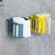 トイレットペーパーホルダー 粘着式 バスラック バスケット かご シェルフ 浴室収納 水切り 貼り付け 水回り トイレグッズ キッチン 台所 便利