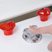 トイレタンクボタン プッシュボタン 水栓ボタン つまみ 取っ手 フック ドアノブ 粘着式 ハート クリア 透明 かわいい 後付け 引き戸 食器棚 収納棚 戸棚 引き出し 窓 キャビネット 便利