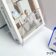 ブックスタンド アクリル 透明 ブックエンド 本立て 単品 1個 卓上 収納 整理整頓 デスク 机 無地 単色 クリア シンプル おしゃれ かわいい 文具 事務用品 日用品 大人 オーロラ