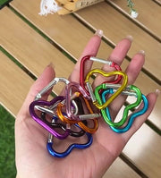 カラビナ 5個セット キーホルダー キーリング ハート型 フック おしゃれ かわいい カラフル ベルト装着 ワンタッチ アクセサリー 推し活 推しカラー