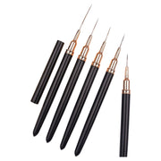 ネイルアートブラシ 5本セット キャップ付き 極細 ライナー筆 コスメ ネイル用品 ジェルネイル ライン セルフネイル 細い線 細筆 マーブル柄 ピーコック柄 ドットペン かわいい 便利