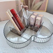 メイクボックス コスメスタンド 化粧品収納 コスメボックス 収納ケース ハート クリア かわいい おしゃれ メイクブラシスタンド 仕切り 小分け 高さ 便利アイテム 小物収納 収納しやすい
