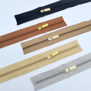 ファスナー チャック ジッパー 裁縫材料 手芸 DIY ハンドメイド 交換 修理 洋裁 無地 ブラック ゴールドカラー おしゃれ シンプル ベージュ カーキ グレー ブラウン