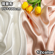 背景布 撮影用 バックスクリーン 背景シート 75×100cm 単色 無地 サテン調 光沢感 両面 物撮り 自撮り 商品撮影 写真 動画 テレワーク 背景隠し 布装飾 自宅 オフィス 合成 スタジオ