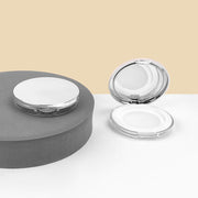 フェイスパウダー用ケース 詰め替え容器 空容器 パフ付き 鏡付き ミラー付き ファンデーションケース コンパクト シンプル メイク道具