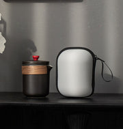 茶器ケース 茶器バッグ ティーセット 収納バッグ 茶器収納 茶碗 小物入れ 立体的 ストラップ付き ティーポット型 中国茶 日本茶 茶道 持ち運び おしゃれ ポータブル 衝撃吸収 便利