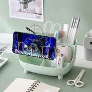 卓上収納ボックス デスクオーガナイザー 収納ケース 小物入れ 仕切り付き ペン立て 文房具 リモコン 化粧品 コスメ シンプル