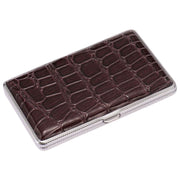 シガレットケース タバコケース 単品 1個 20本収納 煙草入れ 収納 喫煙具 金属製 折れ防止 崩れ防止 潰れ防止 持ち運び レザー調 シンプル 無地 単色 スタイリッシュ スリム 軽量 コンパクト