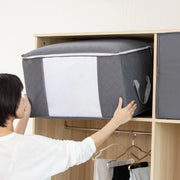 布団収納袋 3個セット 収納ケース クリア窓 持ち手付き コンパクト 羽毛布団 毛布 衣類 大容量 クローゼット 衣替え