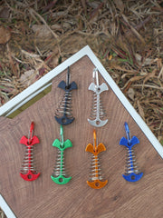 アンカーペグ ウッドデッキ用 ウッドデッキペグ 単品 1個 魚骨型 スプリング アウトドア用品 テントアクサセリー キャンプ 留め具 フック フィッシュボーン テント タープ