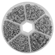 丸カン 6サイズセット 金具 留め具 ケース付き アクセサリーパーツ キーホルダー ネックレス ピアス 4mm 5mm 6mm 7mm 8mm 10mm ハンドメイド 手芸用品 手作り DIY