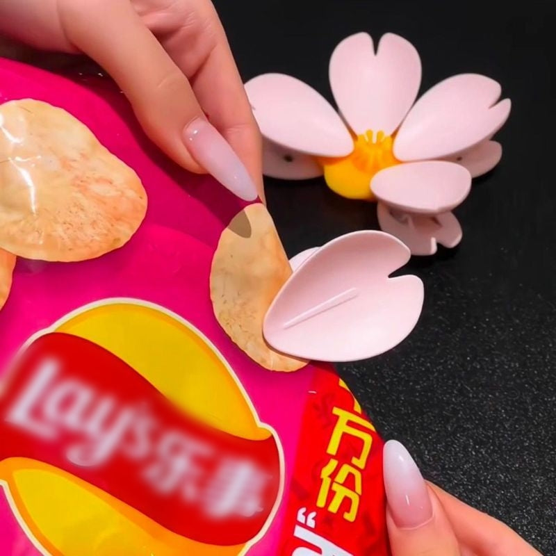 袋止めクリップ 2個セット キッチンクリップ 食品用袋クリップ 桜 マグネット 商品画像4