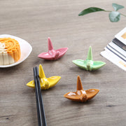 箸置き はしおき 単品 1個 カトラリーレスト 箸休め 箸枕 食器 卓上小物 陶器 鶴 つる ツル 上品 和風 和食器 カラバリ豊富