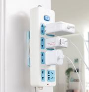 電源タップホルダー 単品 スライド式 粘着テープ 貼付け式 コンセント 延長コード 固定 壁掛け 壁面収納 机上 ホルダー 収納 整理 パソコン周り PCアクセサリー コード 巻きつけ 省スペース 整理整頓 すっきり