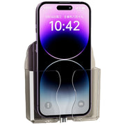 スマホホルダー 壁掛け スマホ充電スタンド スマートフォンスタンド スマホスタンド リモコンラック クリアカラー 透明 壁取り付け 粘着シール 工具不要 穴あけ不要 おしゃれ かわいい 省スペース 便利グッズ