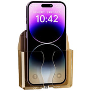 スマホホルダー 壁掛け スマホ充電スタンド スマートフォンスタンド スマホスタンド リモコンラック クリアカラー 透明 壁取り付け 粘着シール 工具不要 穴あけ不要 おしゃれ かわいい 省スペース 便利グッズ