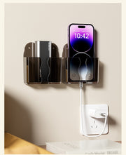 スマホホルダー 壁掛け スマホ充電スタンド スマートフォンスタンド スマホスタンド リモコンラック クリアカラー 透明 壁取り付け 粘着シール 工具不要 穴あけ不要 おしゃれ かわいい 省スペース 便利グッズ