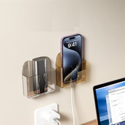 スマホホルダー 壁掛け スマホ充電スタンド スマートフォンスタンド スマホスタンド リモコンラック クリアカラー 透明 壁取り付け 粘着シール 工具不要 穴あけ不要 おしゃれ かわいい 省スペース 便利グッズ