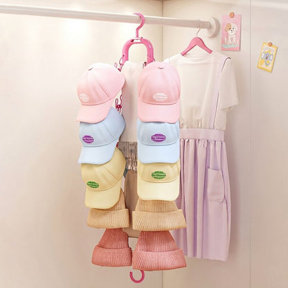 帽子ハンガー 6連 縦型 収納ハンガー クリップ付き 省スペース 商品画像4