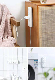 電源タップホルダー 同色10個セット スライド式 壁掛け 粘着テープ 取り付け 固定 収納 テープ 貼り付け リモコン 簡単 便利 スタイリッシュ すっきり アイデアグッズ