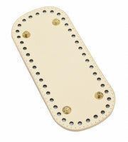 バッグ用底板 リベット付き 18x8cm PUレザー 編みつけ カバン パーツ DIY ハンドメイド 手芸 無地 シンプル 鞄 かごバッグ 裁縫材料