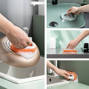 浴室掃除用スポンジ 同色4個セット ハンドル付き 持ち手付き スポンジ 清掃用品 お風呂場 洗面所 キッチン 食器洗い 洗面台 シンク 壁 床 軽量 便利