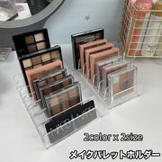 メイクパレットホルダー コスメスタンド 7仕切り ファンデ チーク アイシャドウホルダー 化粧品収納 透明 クリア 立てて収納 メイク小物 メイクボックス 整理整頓