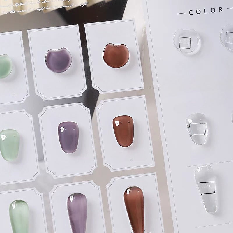 ネイルカラーチャート ガラスチャート クリアカボション 同デザイン10個セット 見本チップ ディスプレイ 商品画像2