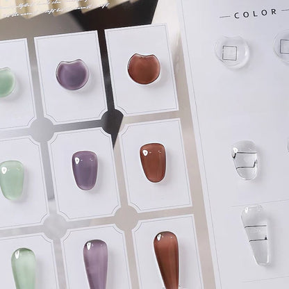 ネイルカラーチャート ガラスチャート クリアカボション 同デザイン10個セット 見本チップ ディスプレイ 商品画像2