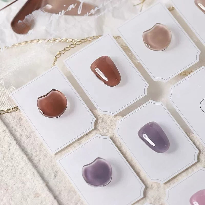 ネイルカラーチャート ガラスチャート クリアカボション 同デザイン10個セット 見本チップ ディスプレイ 商品画像3