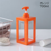 ソープボトル ディスペンサー 詰め替えボトル 詰め替え容器 バス用品 700ml 1000ml シャンプー ボディーソープ 透明 クリア ホワイト ブラック オレンジ シンプル おしゃれ かわいい 中身が見える 洗面 お風呂場 日用品