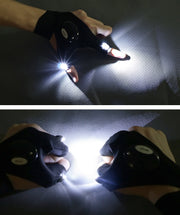 ハンディライト ライトグローブ 片手用 単品 LED 手袋 穴あき 指ぬき 防水 伸縮性 面ファスナー マジック テープ アウトドア リチウム 釣り用品 夜釣り キャンプ