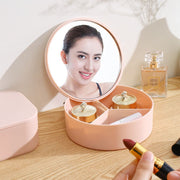 メイクボックス コスメボックス メイク道具収納ケース 仕切り 鏡 ミラー プラスチック 卓上 机上 持ち運び 小物収納ケース 文房具 小物類 整理整頓 シンプル