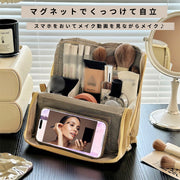 メイクポーチ レディース コスメポーチ 化粧ポーチ バニティポーチ バニティバッグ 筆箱 自立 スタンド ペンケース 大容量 小物収納 シンプル 無地 かわいい おしゃれ 化粧品 コスメ 文具 文房具 女性