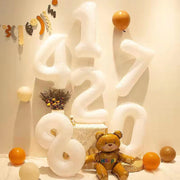 バルーン 風船 数字 ナンバー 番号 1 2 3 4 5 6 7 8 9 0 約81cm 32インチ 大きい バースデー 誕生日 記念日 パーティー 室内装飾 飾りつけ 誕生日バルーン 数字バルーン 年 歳 かわいい おしゃれ シンプル ホワイト 白