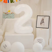 バルーン 風船 数字 ナンバー 番号 1 2 3 4 5 6 7 8 9 0 約81cm 32インチ 大きい バースデー 誕生日 記念日 パーティー 室内装飾 飾りつけ 誕生日バルーン 数字バルーン 年 歳 かわいい おしゃれ シンプル ホワイト 白