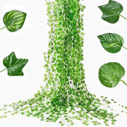 フェイクグリーン 5本セット 人工観葉植物 造花 リーフ 葉っぱ 壁掛け 吊り下げ 蔓 ツル つる 巻き付け ウエディング ウェルカムボード 結婚式 披露宴 ウエルカムボード リビング 玄関 おしゃれ ナチュラル 装飾 飾り インテリア