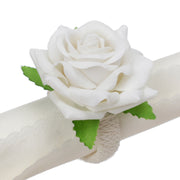 ナプキンリング 同色4個セット ナプキンホルダー リング バックル フラワー 薔薇 バラ 結婚式 披露宴 ホテル パーティー ディナー レストラン テーブル装飾 飾り 上品 おしゃれ シンプル きれいめ 高級感