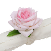 ナプキンリング 同色4個セット ナプキンホルダー リング バックル フラワー 薔薇 バラ 結婚式 披露宴 ホテル パーティー ディナー レストラン テーブル装飾 飾り 上品 おしゃれ シンプル きれいめ 高級感