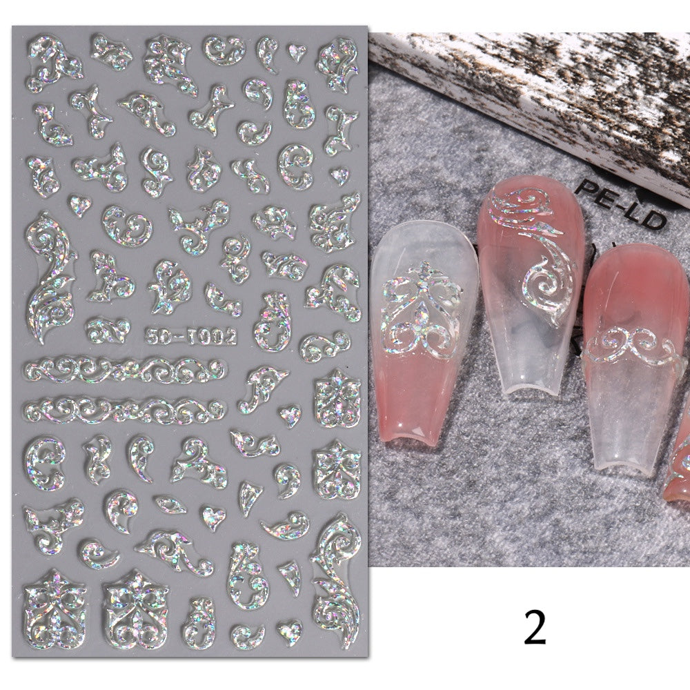 ネイルシール ネイルステッカー 5D 立体 お花 蝶 商品画像4