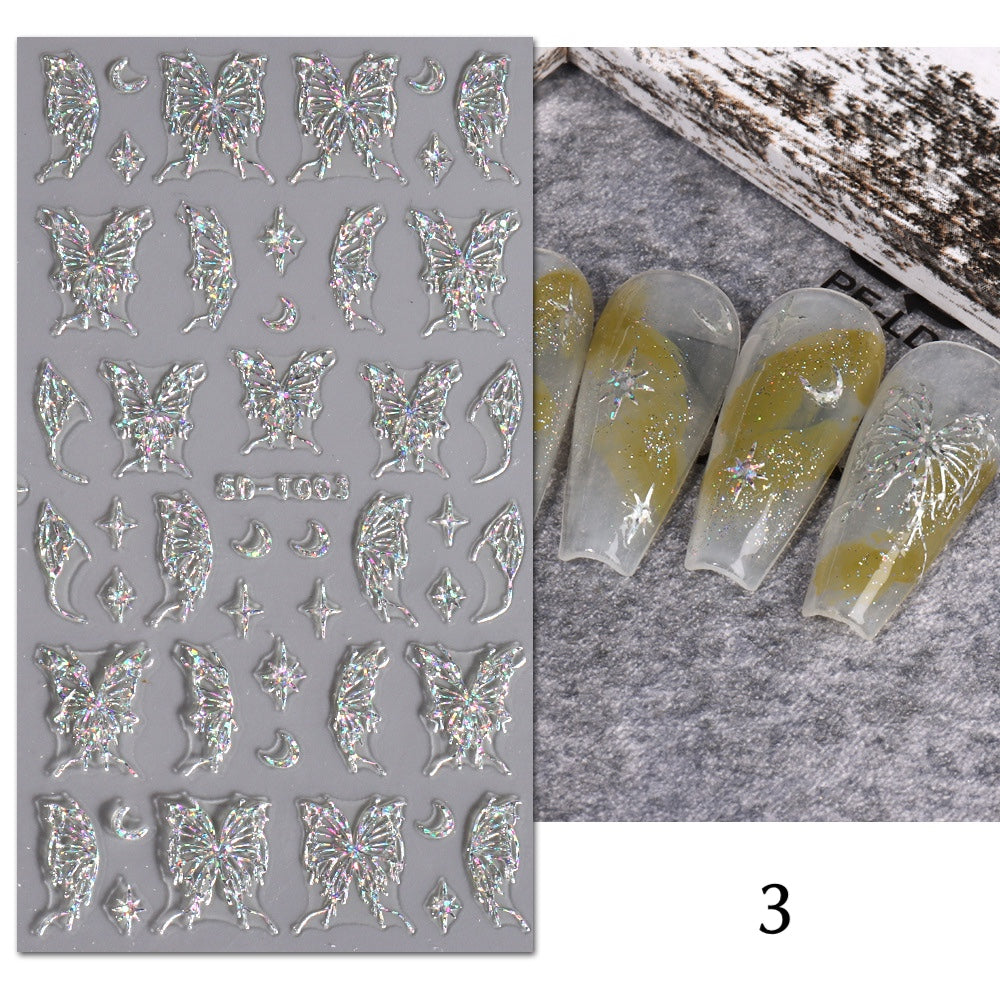 ネイルシール ネイルステッカー 5D 立体 お花 蝶 商品画像5