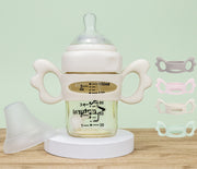 哺乳瓶ホルダー 哺乳びんホルダー 哺乳ビン 哺乳瓶 カバー 持ち手 ハンドル 持ちやすい シリコン ソフト 柔らかい 授乳用品 羽 可愛い 出産祝い プレゼント ギフト